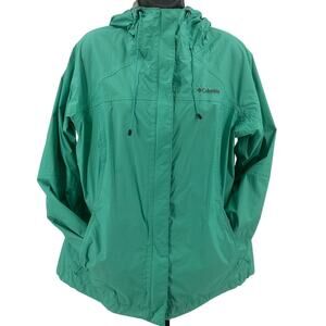 Columbia Omni-Tech Jacket WMNS XLGreen Waterproof Full Zip Lightweight Outdoor